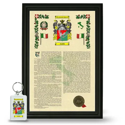 Aurich Framed Armorial History and Keychain - Black