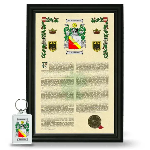 Austermann Framed Armorial History and Keychain - Black