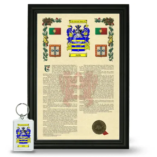 Autin Framed Armorial History and Keychain - Black