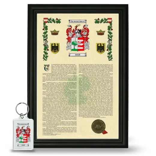 Awalt Framed Armorial History and Keychain - Black