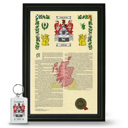 Awlason Framed Armorial History and Keychain - Black