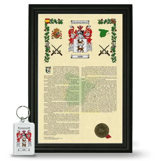 Ayala Framed Armorial History and Keychain - Black