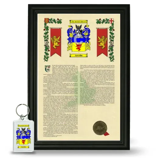 Ayscolm Framed Armorial History and Keychain - Black