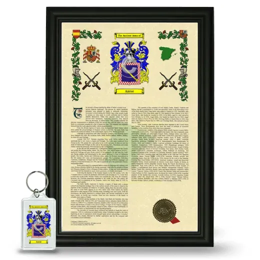 Azcue Framed Armorial History and Keychain - Black