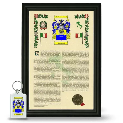 Azzoguidi Framed Armorial History and Keychain - Black