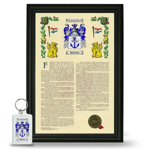 Bäckström Framed Armorial History and Keychain - Black
