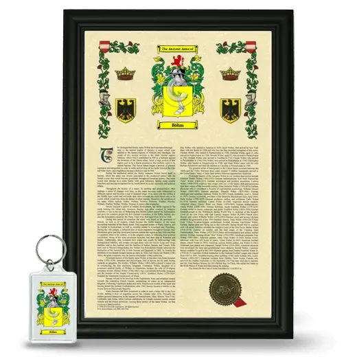 Böhm Framed Armorial History and Keychain - Black