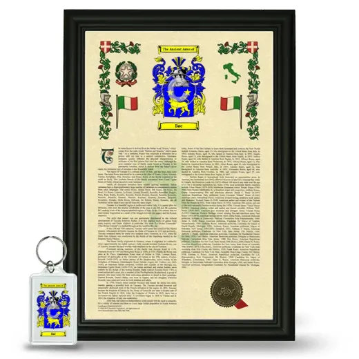 Bøe Framed Armorial History and Keychain - Black