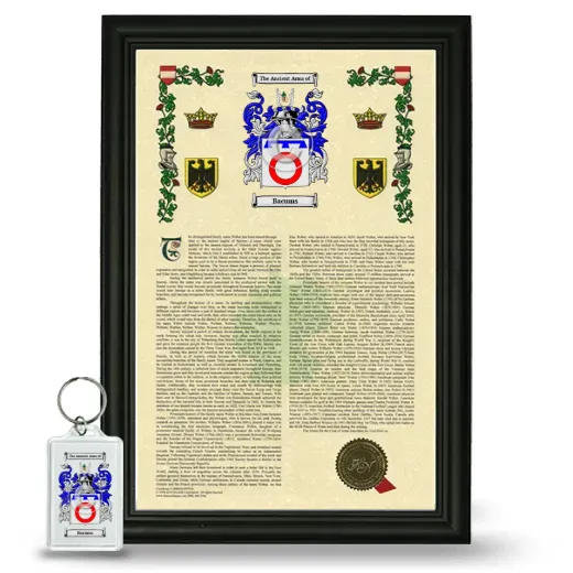 Bacums Framed Armorial History and Keychain - Black