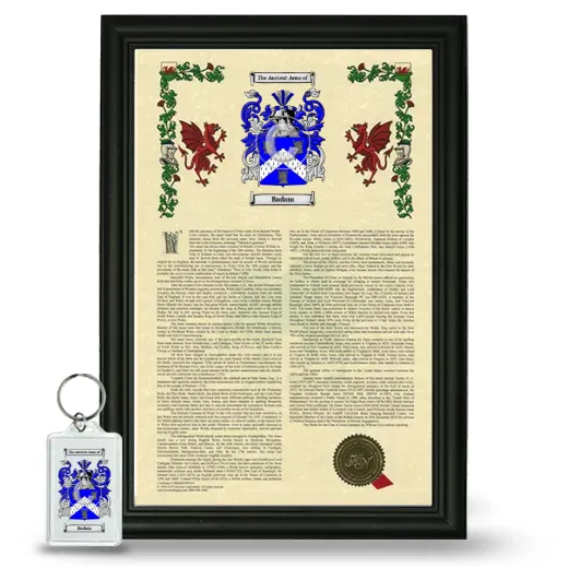 Badam Framed Armorial History and Keychain - Black