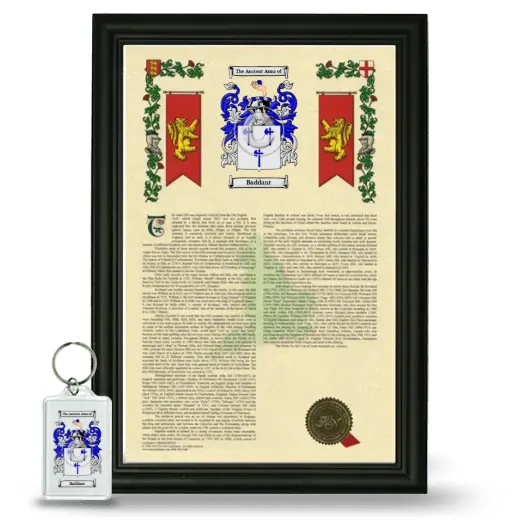 Baddant Framed Armorial History and Keychain - Black