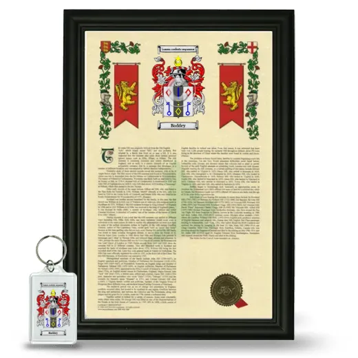 Baddey Framed Armorial History and Keychain - Black