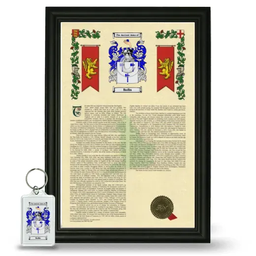 Badin Framed Armorial History and Keychain - Black