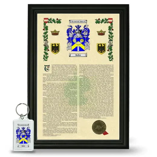 Bados Framed Armorial History and Keychain - Black