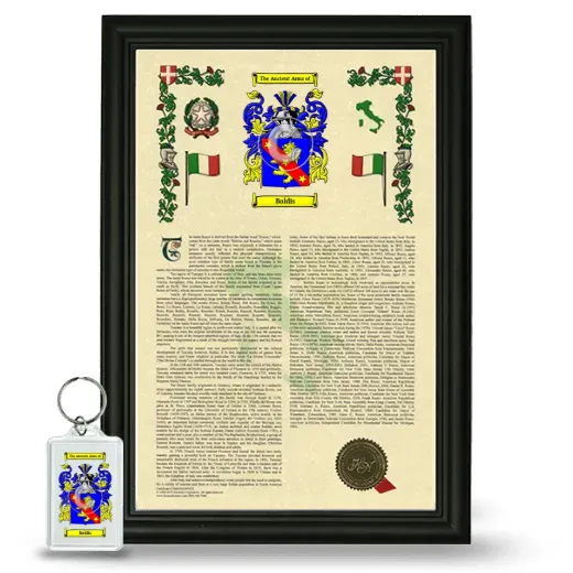 Baldis Framed Armorial History and Keychain - Black