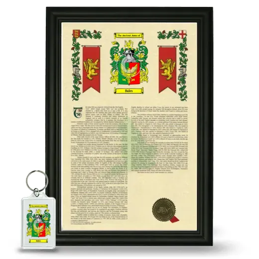 Bales Framed Armorial History and Keychain - Black