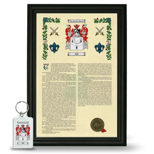 Ball Framed Armorial History and Keychain - Black