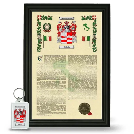 Ballarin Framed Armorial History and Keychain - Black