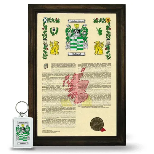 Ballingall Framed Armorial History and Keychain - Brown