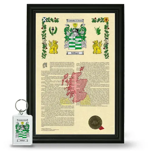 Ballinger Framed Armorial History and Keychain - Black