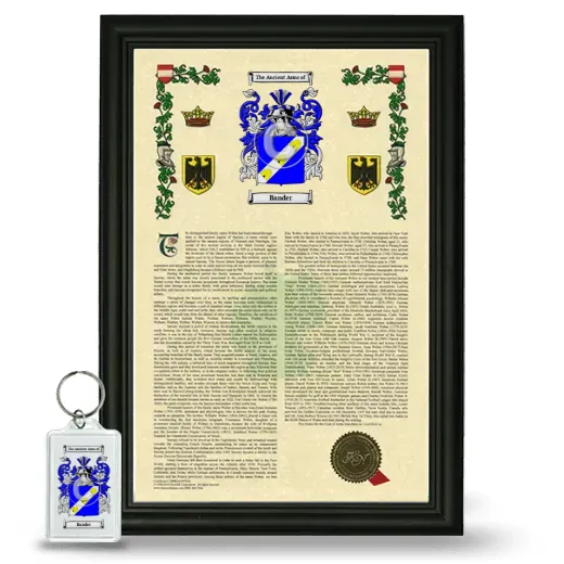 Bander Framed Armorial History and Keychain - Black