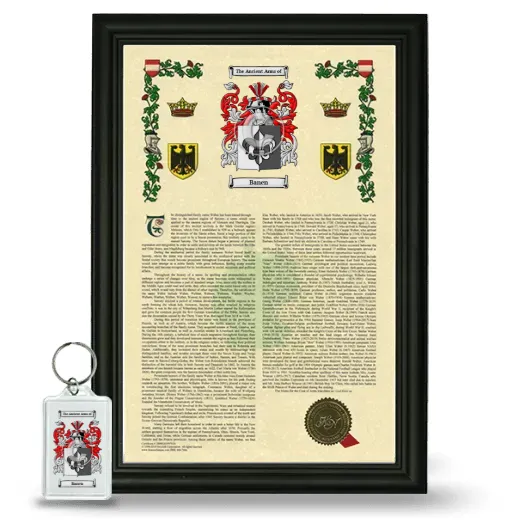 Banen Framed Armorial History and Keychain - Black