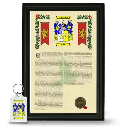 Banner Framed Armorial History and Keychain - Black