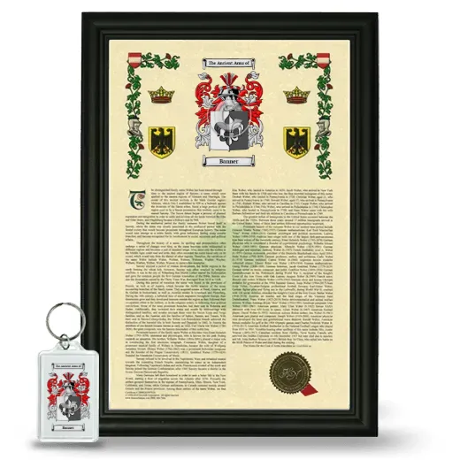 Banner Framed Armorial History and Keychain - Black