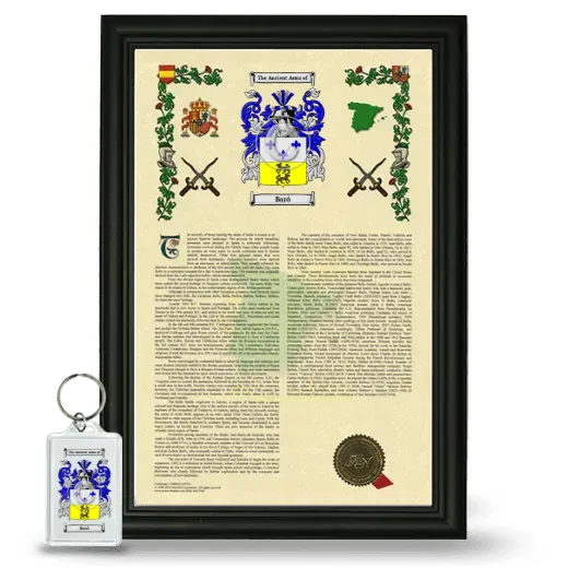 Baró Framed Armorial History and Keychain - Black
