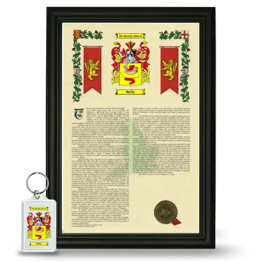 Barby Framed Armorial History and Keychain - Black