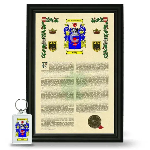 Barby Framed Armorial History and Keychain - Black