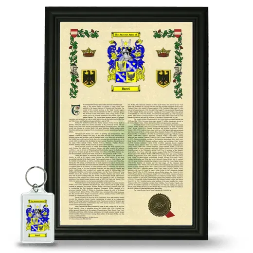 Bareš Framed Armorial History and Keychain - Black