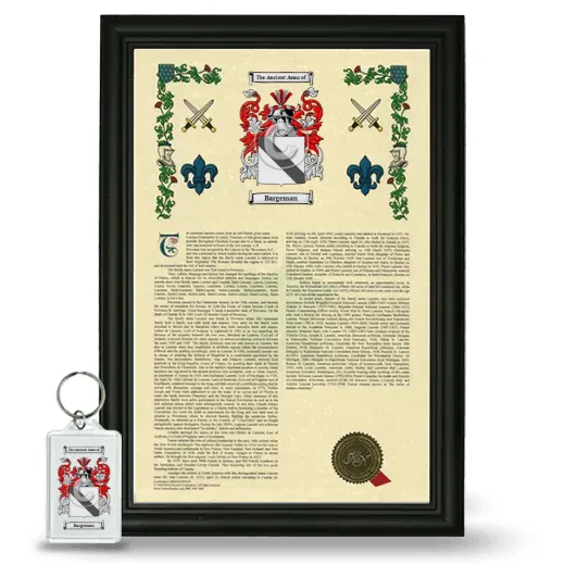 Bargeman Framed Armorial History and Keychain - Black