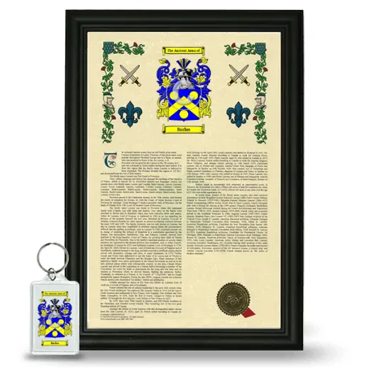 Barlos Framed Armorial History and Keychain - Black