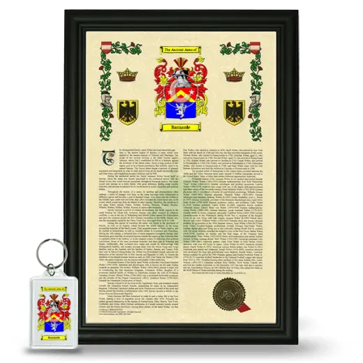 Barnarde Framed Armorial History and Keychain - Black