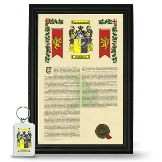 Barningham Framed Armorial History and Keychain - Black
