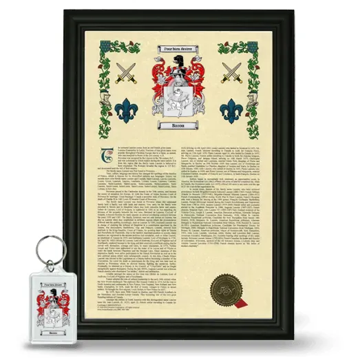 Barou Framed Armorial History and Keychain - Black