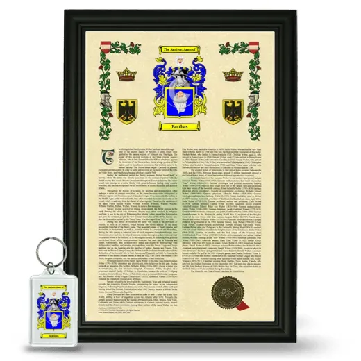 Barthas Framed Armorial History and Keychain - Black