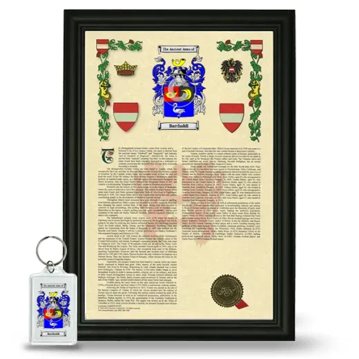 Bartholdi Framed Armorial History and Keychain - Black