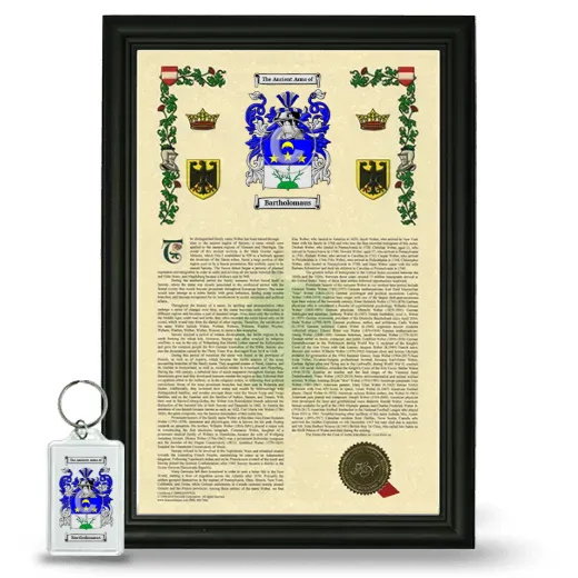 Bartholomaus Framed Armorial History and Keychain - Black