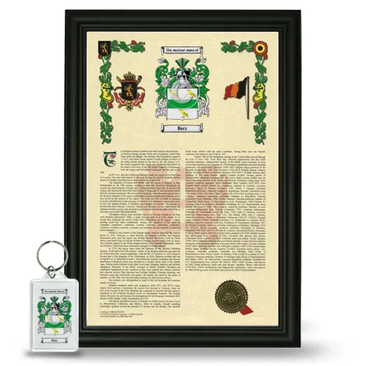 Barz Framed Armorial History and Keychain - Black