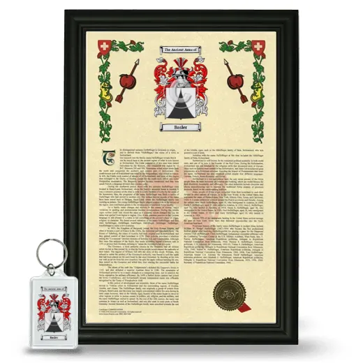 Basler Framed Armorial History and Keychain - Black