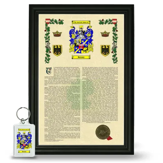 Batony Framed Armorial History and Keychain - Black