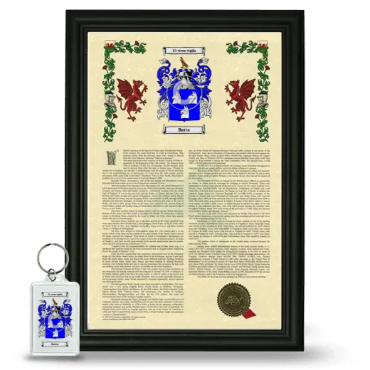 Batta Framed Armorial History and Keychain - Black