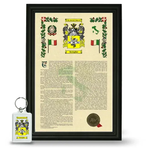 Battaglini Framed Armorial History and Keychain - Black
