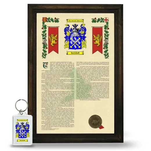 Battishell Framed Armorial History and Keychain - Brown