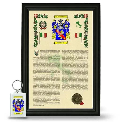 Baudasso Framed Armorial History and Keychain - Black