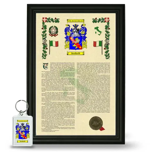 Baudinelli Framed Armorial History and Keychain - Black