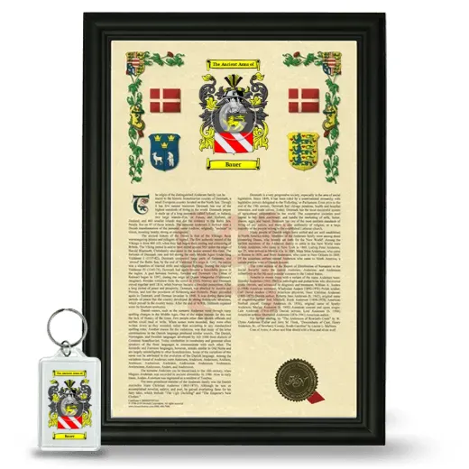 Bauer Framed Armorial History and Keychain - Black