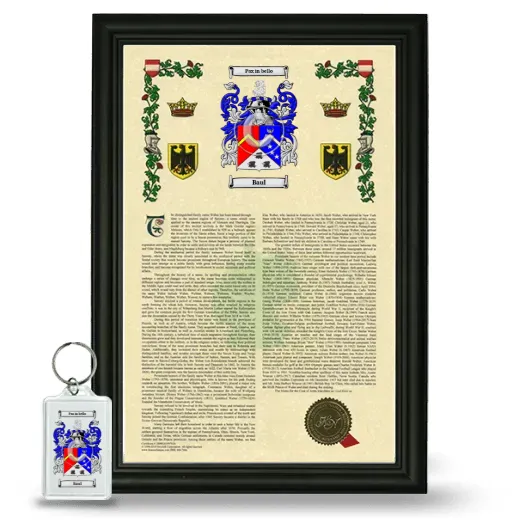 Baul Framed Armorial History and Keychain - Black